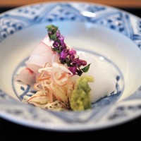 下鴨茶寮 東のはなれ - お造り　淡路の鯛　あおりいか