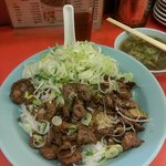 純レバ丼のネギだけ山積みにしてドラマ風に