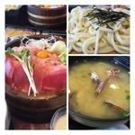和食レストランとんでん - 鮪ネギトロ丼＆うどん
            アサリ汁d(^_^o)