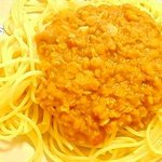 ビーンズキッチン - 赤レンズ豆のパスタのアップ