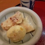 梅田はがくれ - 半熟玉子とちくわのてんぷら