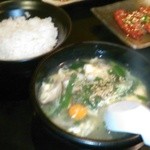 ぎょうてん - [料理] ライス & 玉子スープ  (各々ハーフサイズ) セット全景♪ｗ