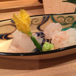 壽山 - ボタンエビのあらい＆ウマヅラ