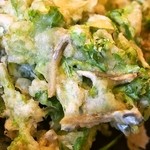 本格手打 いわしや - 天ぷら（春菊天はイリコ入り）