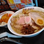 製麺屋食堂 - 特製背油しょう油＆半たれカツどん