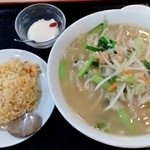 幸福園 - 野菜タンメン+半炒飯