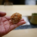 初音鮨 - 雌松葉蟹の身と内子・外子