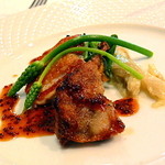 ウズラのロースト　ハチミツと粒マスタードのソ ース