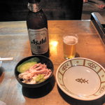 ビールと付き出し