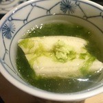 祇園迦陵 - 凌ぎ　煮穴子蓮蒸し　新海苔餡（漠大海入り）