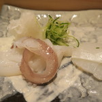 鮨 山浦 - 28年5月　長崎壱岐白烏賊　身・ゲソ　長崎藻塩で