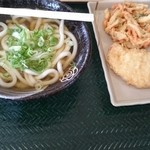 はなまるうどん - かけ小＋かき揚げ＋とり天