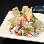 Miura vegetables and whitebait salad