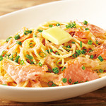 Salmon and cod roe butter spaghetti