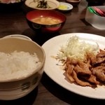 小料理 錦彩 - 豚しょうが焼き定食(830円)