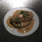 エクアトゥール - （2016年5月　訪問）加茂茄子のロティとアオリイカのソテー、フォアグラ西京味噌ソース。どの素材の風味も香るのに一体化する不思議に感動♡