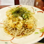 碗宮 - 真鯛とエンドウ豆のかき揚げの冷たい蕎麦