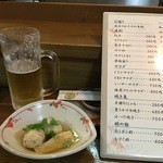 喜いち - お通しはとりつくねとタケノコの炊いたん