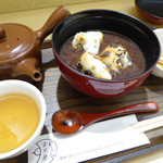 51740747 - 豆餅ぜんざい＋加賀棒茶（＝ほうじ茶）
