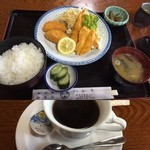 つかさ - 料理写真:ミックスフライ定食@700
カニクリームコロッケ、チキン、海老