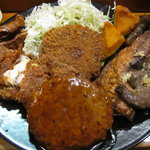 食彩　おおくぼ - ミックスフライ定食アップ