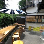 十一丁目茶屋 - テラス席は喫煙席もあります。