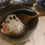 お肉にするか お魚にするか かのう - 蓮根まんじゅうあんかけ