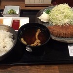 牛かつ もと村 - 牛かつ定食130gとろろ無し