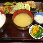 Sumibiyaki Shokudou Koganeya - 豚バラねぎ塩焼き定食。