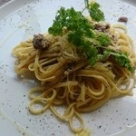 CAFE ARTISTA - パスタランチ。ラム肉のクリームラグーソースリングイネ1580円