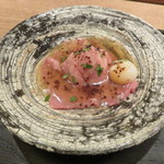 虎白 - 冷し物：和牛サーロインのしゃぶしゃぶと蕗の薹白和え1