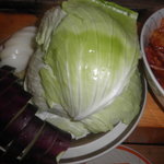 野菜、キャベツ半玉、ナスと玉葱のブツ切り