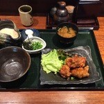 Sen No Bou - 唐揚げセット(麺なし+とろろ大盛り)
