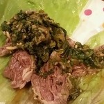 鳥勝 - 牛肉たたき：420円