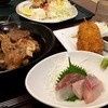 楽然 - あら煮に生鰯のフライ ､から揚げ定食(2016.06現在)