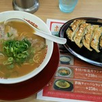 ラーメン横綱 - ラーメン(並)と黒豚餃子