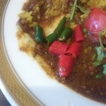カレーの店 マボロシ - 青赤唐辛子はスプーンで切ってから頂きます。