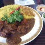 カレーの店 マボロシ - 鶏レバーとトマト ９００円＋ライス大盛１００円