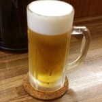 中華そば むら田 - （2016年6月再訪）生ビール（520円）で、渇きを癒やそう。