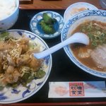 虹橋食堂 - 油淋鶏とみそラーメン