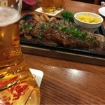 Biya resutoran ginza raion - ビール越しのおつまみサーロインステーキ