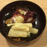 うを徳 - 明石 煮蛸 + ずいき 胡麻酢和え