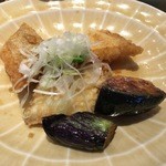 おばんざい・炙り焼き・酒 菜な - メインはあぶらカレイの唐揚げ、南瓜と茄子も