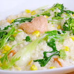 Creamy cod and corn risotto