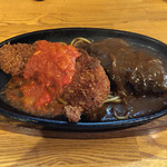 焼肉&グリル　貴坂 - コンビランチ〜若鶏のカツレツとハンバーグステーキ