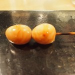 半熟黄身の鶉の卵