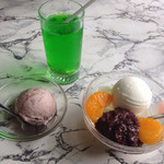 福田屋 - アズキアイス 冷シソーダ水 クリームあんみつ