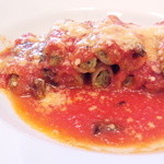 アンティカ オステリア バーチョ - ズッキーニとパルミジャーノを詰め込んだ焼きガトーニ・トマトバターソース