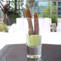 銀座 レストラン オザミ - ランチコース 4514円 の空豆 サボテン