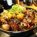 大劇場丼1280円 タレはにんにく普通 ごろごろニンニク200円